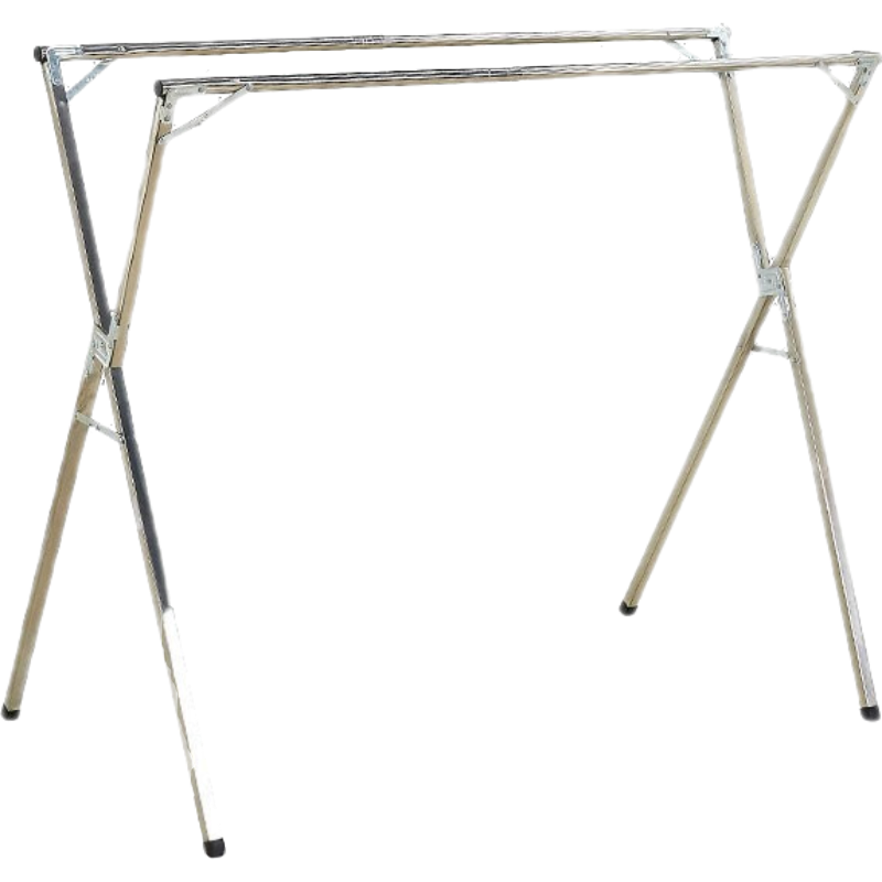 湃亮不锈钢晾衣架落地折叠室内外伸缩晒衣架家用衣架户外阳台晒被子晾衣杆凉衣服尿布晾晒架子卧室x型挂衣架 普通款1.6米不锈钢双杆(不可伸缩)+10个防风勾