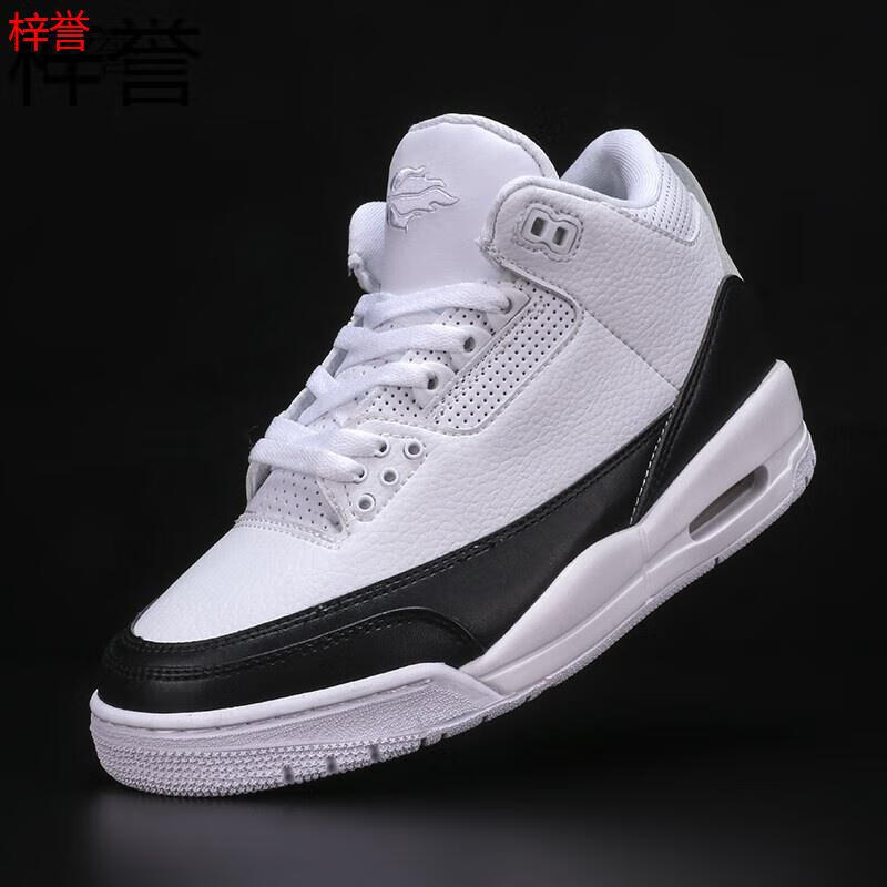 梓誉2023秋aj新款3男莆田篮球鞋北卡蓝火焰红气垫运动鞋厚底实战球鞋