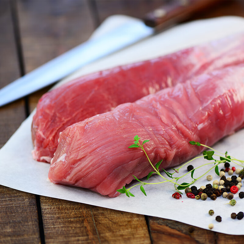 新鲜冷冻猪里脊肉猪瘦肉排骨小里脊猪肉猪小里脊 2斤猪里脊肉