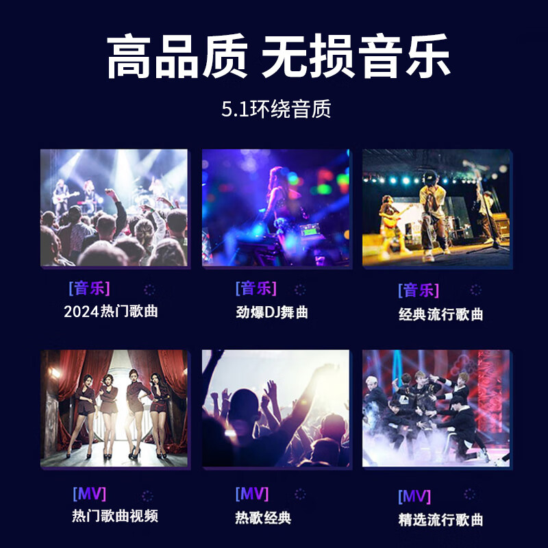 现代车载U盘2024无损音乐ix35/伊兰特/途胜/库斯途名图索纳塔优盘 USB口(现代专用车载发光U盘) 16G正版:1000首劲歌+100部视频