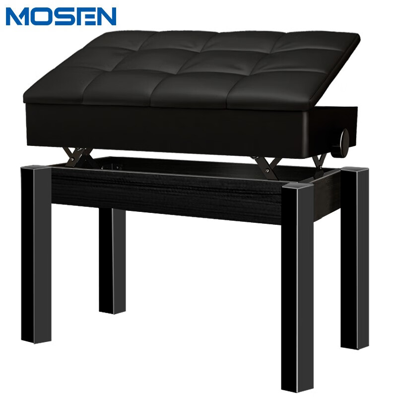 莫森（MOSEN）MS-22S实木加厚电钢琴凳 单人钢琴椅古筝练习琴凳 成人儿童练习凳子 实木可升降 可升降单人琴凳