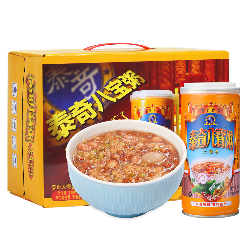 泰奇八宝粥桂圆莲子粥 0添加速食粥早餐粥 430g*12罐礼盒装送礼