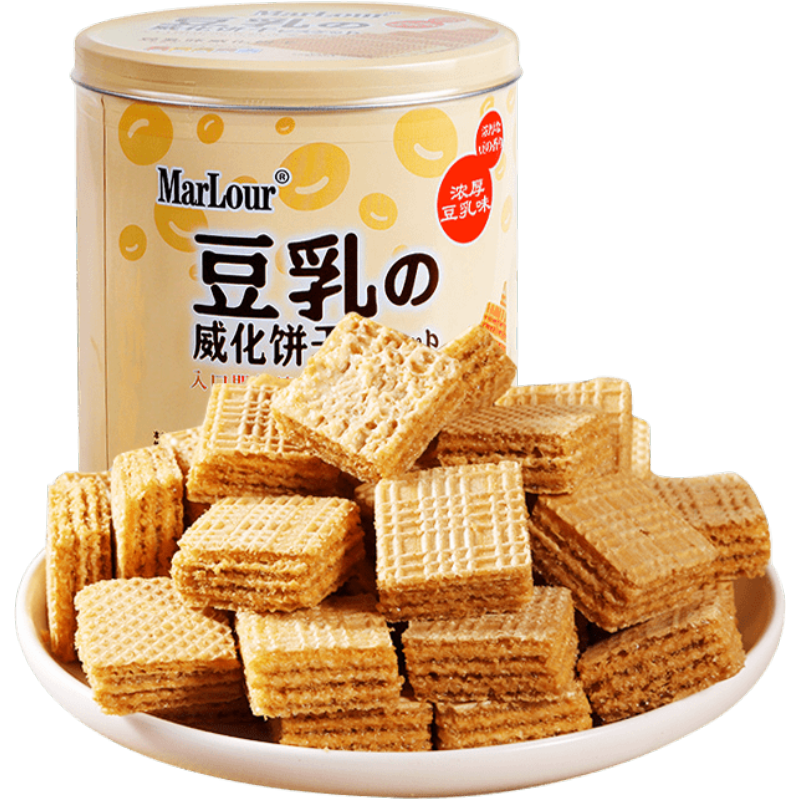 豆乳威化饼干350g桶装网红日本北海道味小零食