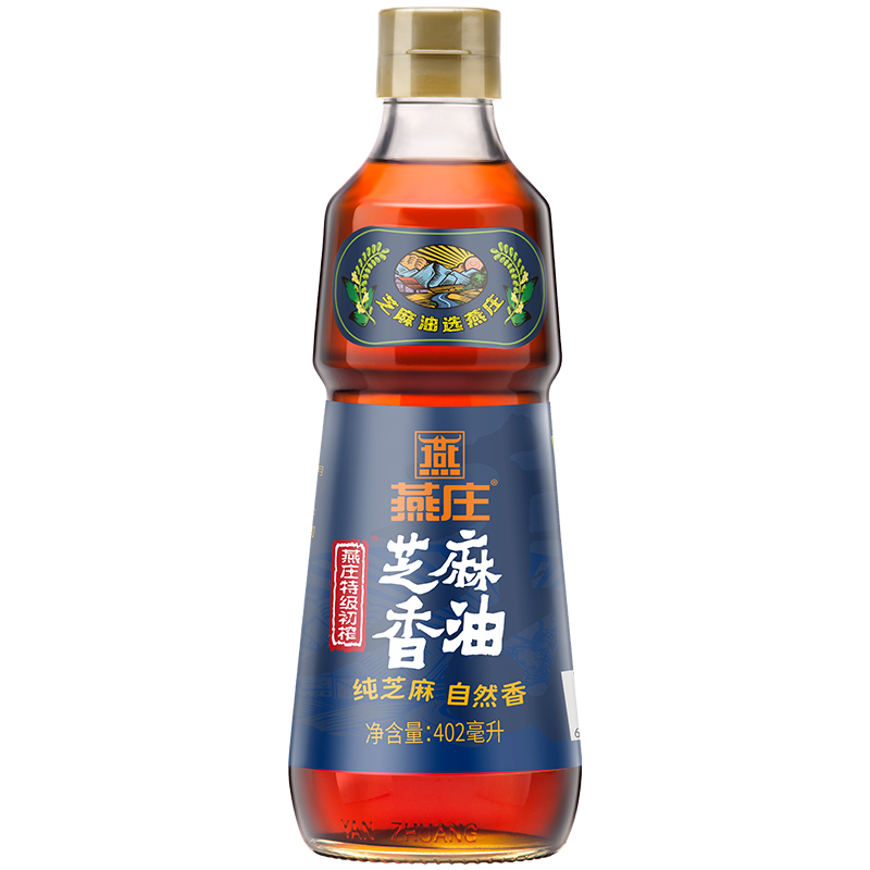 燕庄特级初榨芝麻香油402mL 火锅蘸碟家用辅速食调味调料芝麻香油 402ml*2瓶