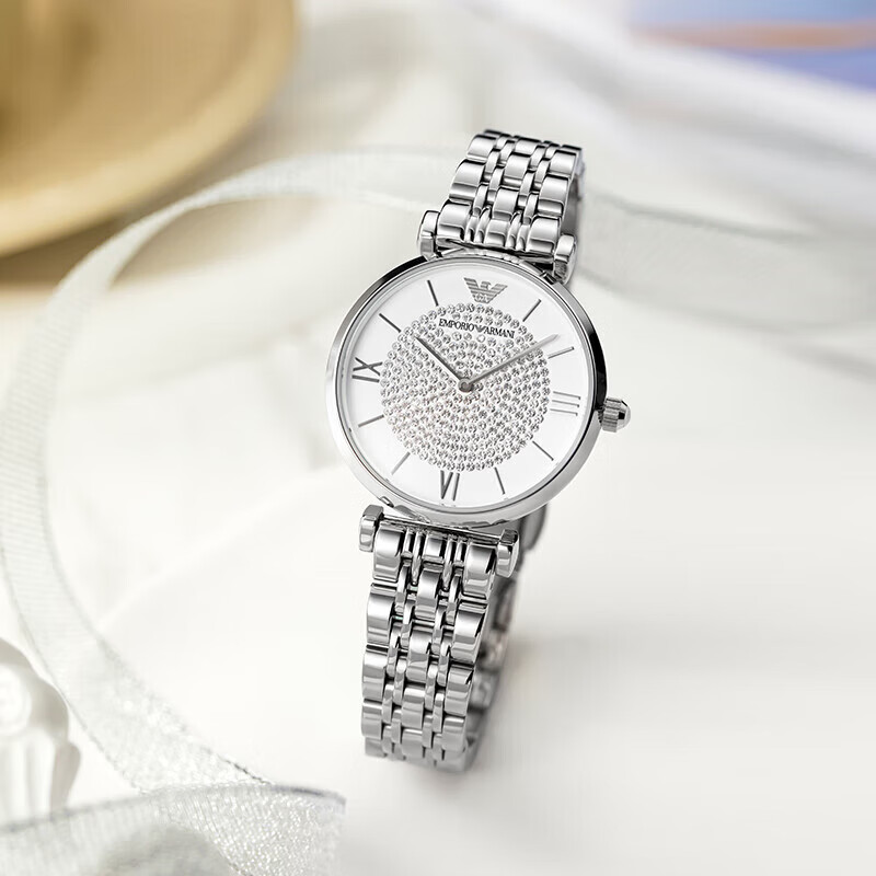 armania阿玛手表尼满天星钢带女士手表前十名情人节礼物ar1925 满天星