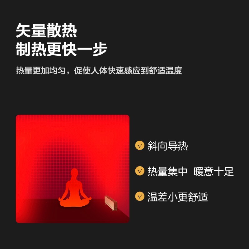 格力(GREE) 踢脚线取暖器家用大面积电暖器浴室干衣IPX4级防水地暖地脚线节能速热移动电暖气片 【0.8米黑灰机械款】NJF-X6020