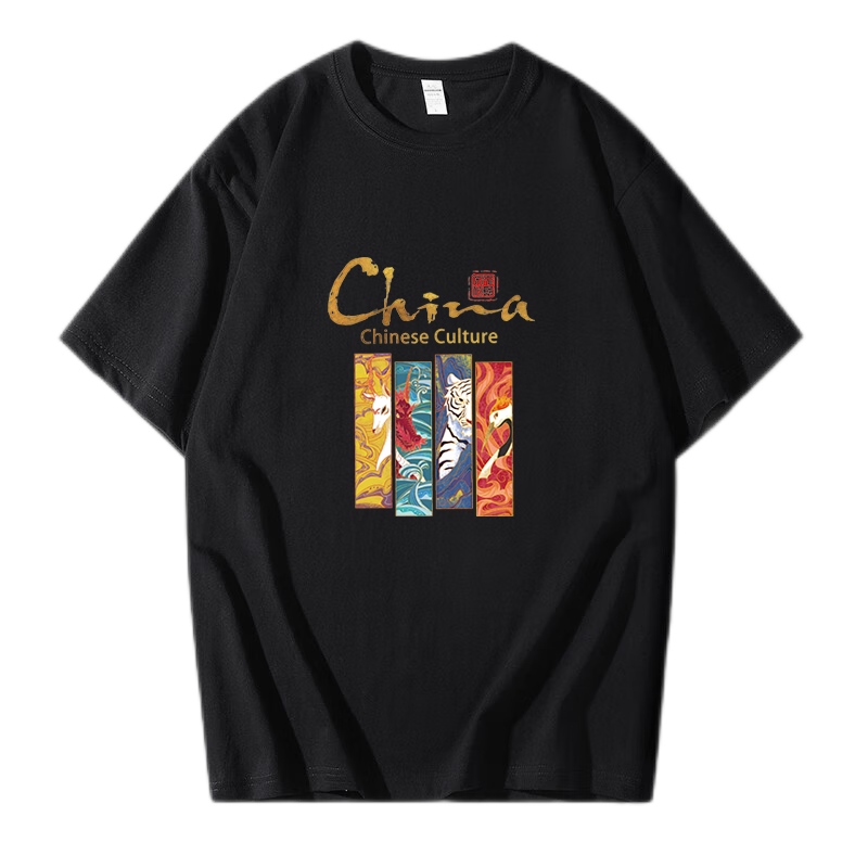 NASAR-FARM官方短袖t恤男宽松纯棉夏季重磅落肩国潮风T恤情侣款联名上衣 DLJ8002-黑色（偏大一码） L