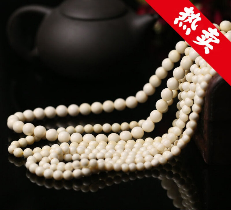 歌盼 猛犸象牙108颗佛珠手链手串项链女配珠散珠 4mm 158颗(迷你款)