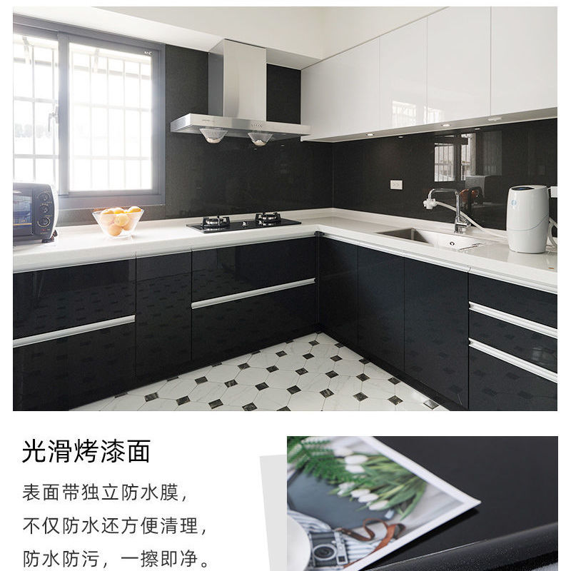 次元素厨房橱柜面台墙纸自粘防油贴耐高温铝箔锡纸家具柜门翻新自粘