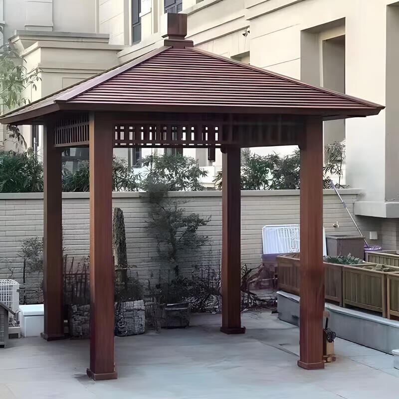 鹿柳清户外防腐木亭子 厚凉亭户外庭院亭子防腐木室外现代别墅院子