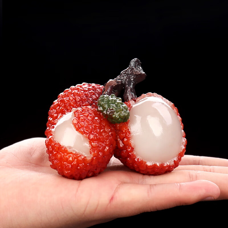 源淘窑 荔枝茶宠变色茶宠茶道配件茶具创意摆件茶道摆件 三颗荔枝