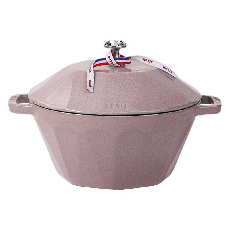 珐宝（staub） 法国进口钻石锅铸铁珐琅锅煲汤炖锅焖烧烹饪锅具电磁炉 钻石锅夜樱粉 24cm