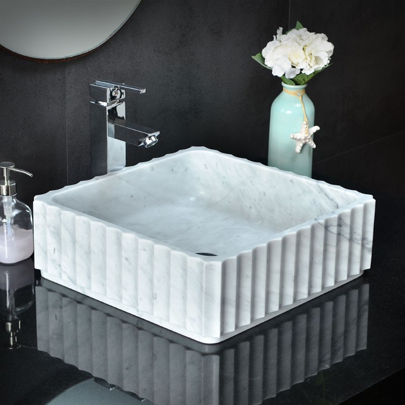 大理石艺术台上盆室外别墅花园阳台洗手盆家用卫生间户外洗脸盆池 细