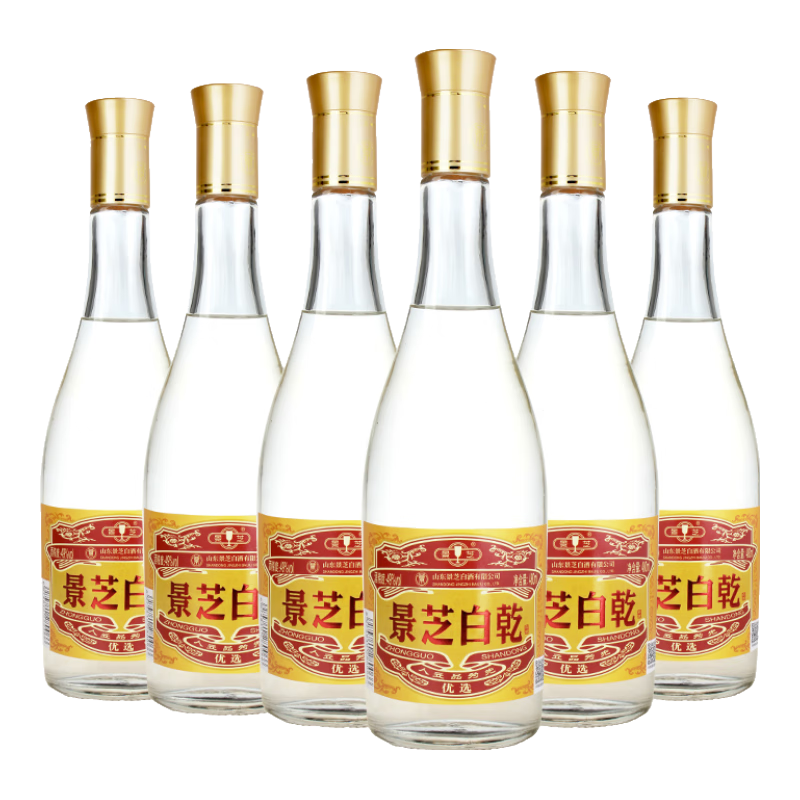 景芝 景芝白干 49%vol 白酒 480ml*6瓶 整箱装