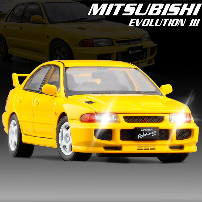 贝木惠(beimuhui)1:32 三菱evo三代合金汽车模型 开门声光转向减震