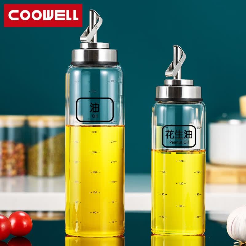 COOWELL油壶自动开合调料瓶厨房家用玻璃酱油料酒油瓶耐高温高硼硅油壶 组合套300ml+500ml使用感如何?