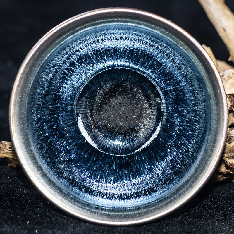 六颗釉泪【银毫束口盏】叶元凤 建阳建盏主人杯 非实物拍照  口径8.