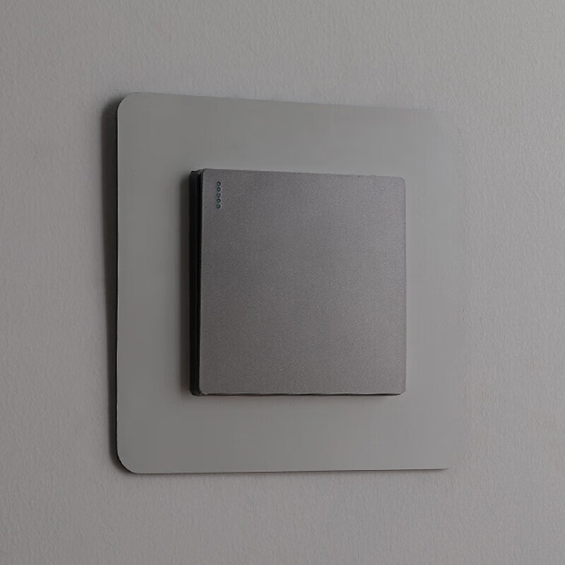 墙贴纯色家用简约现代装饰贴开关保护套插座框免粘防 纯色浅灰色86*86