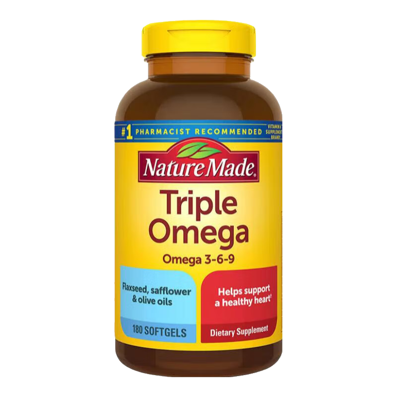 Nature Made三倍亚麻籽omega3-6-9 欧米伽亚麻酸酯软胶囊180粒不饱和脂肪酸 降血脂三倍欧米茄180粒