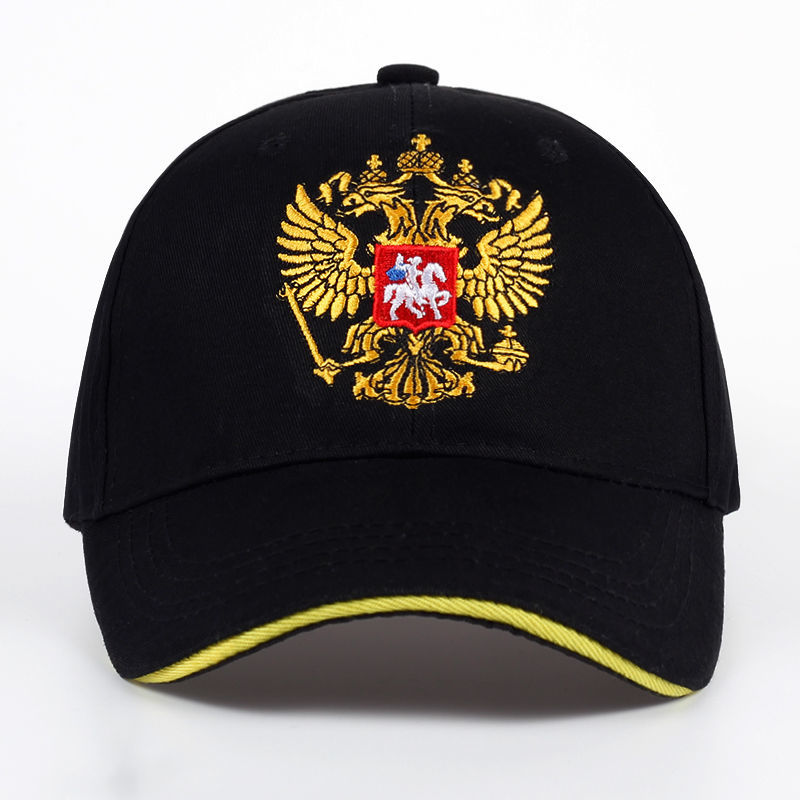 苏联帽遮阳帽俄罗斯刺绣棒球帽双头鹰图案仿晒鸭舌帽透气棉 藏青