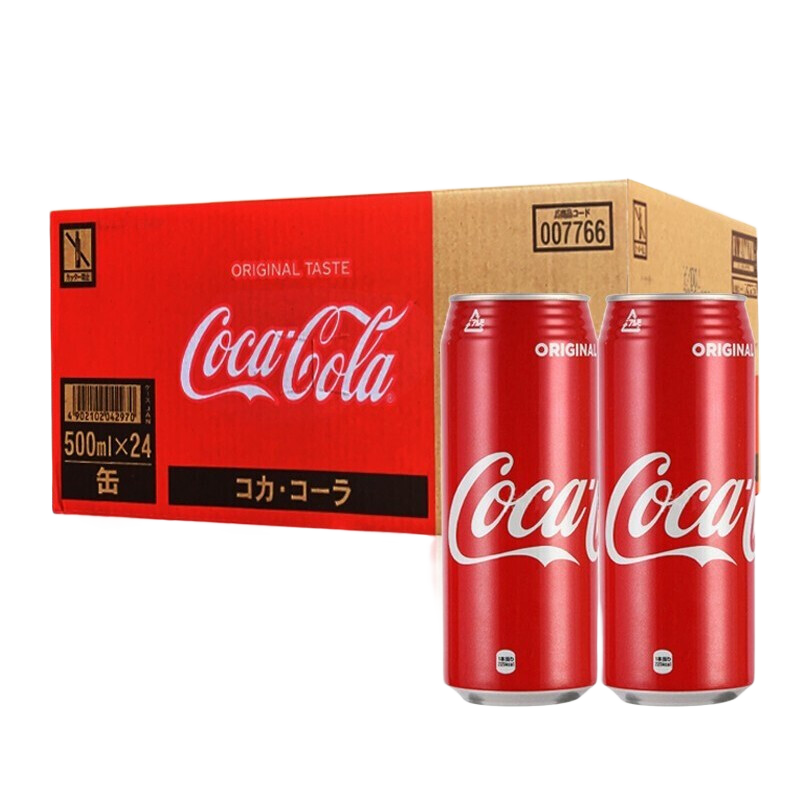 可口可乐（Coca-Cola）【天津自贸区】日本原装进口饮料 可口可乐碳酸饮料汽水聚餐饮品 500ml*24瓶/整箱