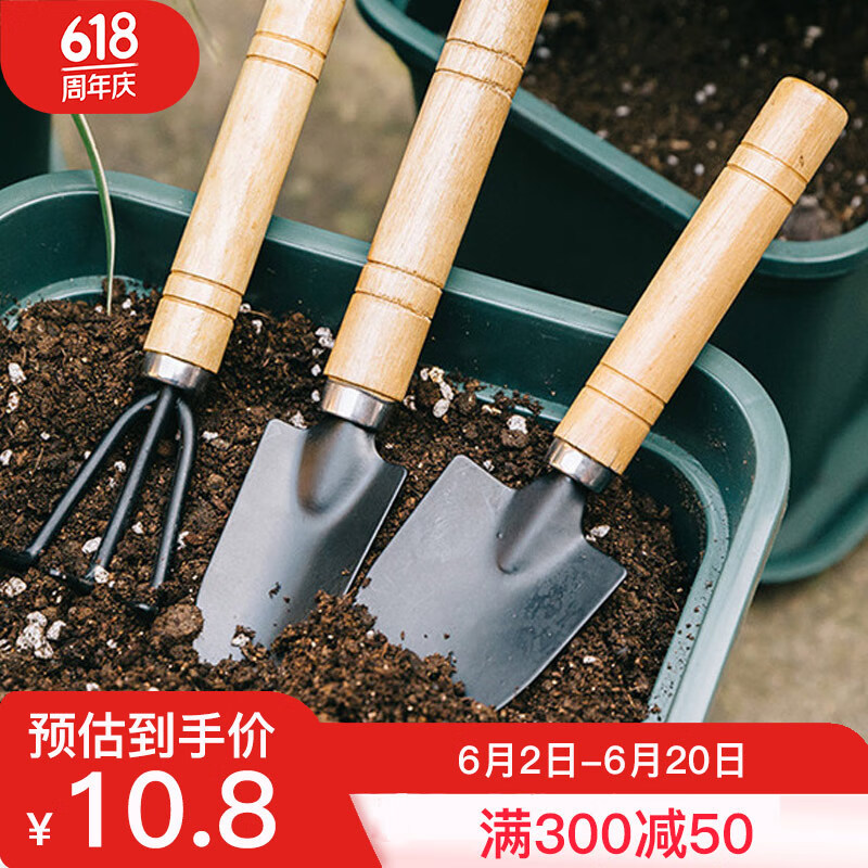 工具小三件套园艺铲迷你园艺工具三件套 多肉植物套装种花盆栽工具