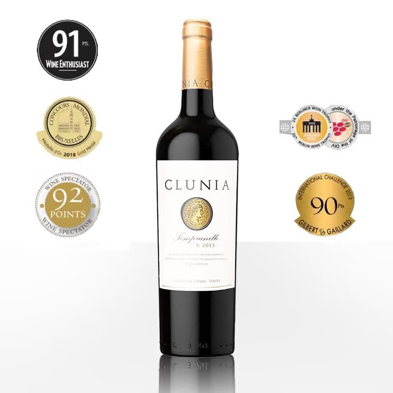 西班牙克鲁尼亚clunia tempranillo红葡萄酒 750ml单瓶装 卡斯蒂利亚