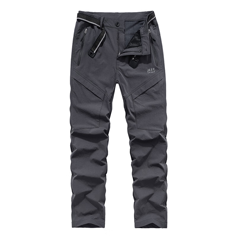 男士冲锋休闲裤弹力速干防水长裤登山防风多袋裤子 灰色 1809春秋款式