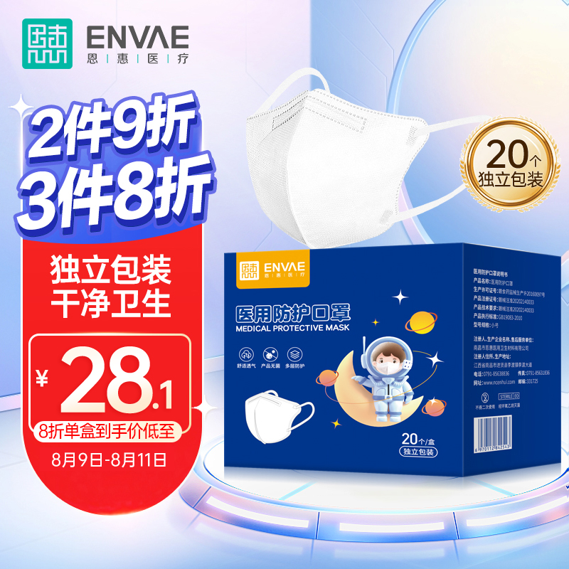 ENVAE儿童医用N95口罩价格走势及特点