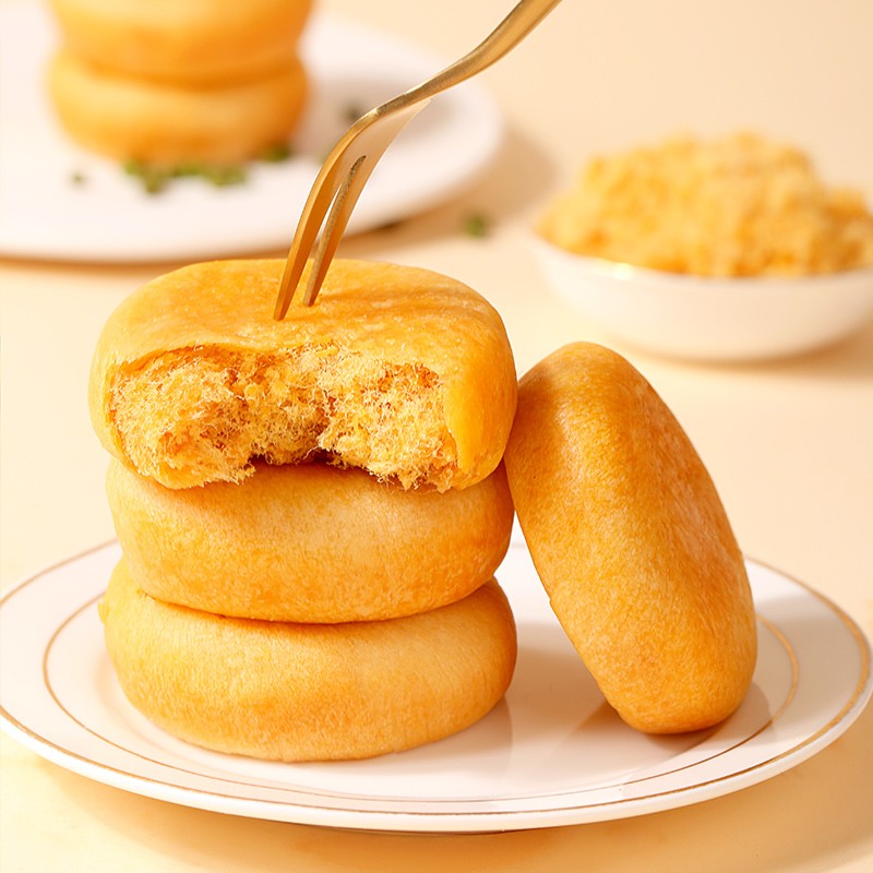 百草味肉松饼260g/袋 传统糕点网红休闲零食 特色小吃办公室早餐面包