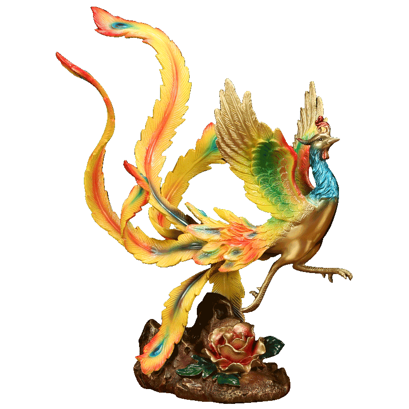 吉善緣《鳳鳴朝陽(yáng)》全銅鳳凰擺件 辦公室客廳酒柜喬遷新居裝飾開業(yè)禮品 鳳鳴朝陽(yáng)