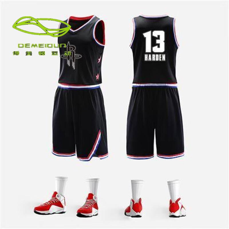 得美顿（DEMEIDUN）2023全明星球衣NBA篮球服套装定制比赛训练服 哈登黑色 L