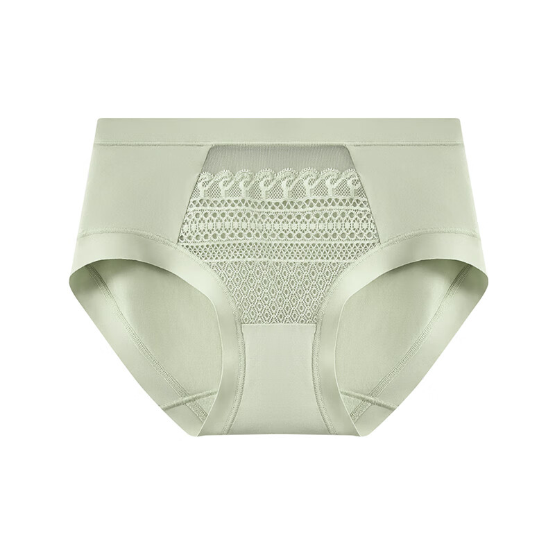曼妮芬女士内裤性感蕾丝舒适提臀中腰三角裤女士内裤 071 绿色 L (165/95)