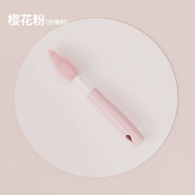 吉田久森硅胶奶瓶刷婴儿奶嘴刷吸管刷旋转洗奶瓶刷子涮子清洁刷清洗刷套装 奶嘴刷【无包装 颜色随机】