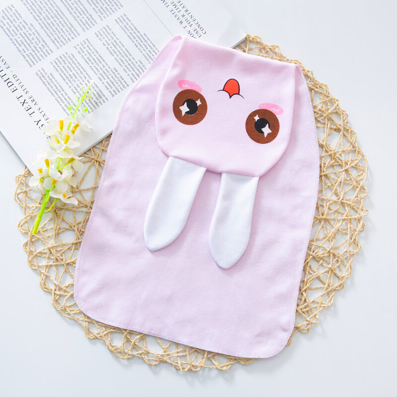 儿童汗巾纯棉布婴儿吸汗巾全棉超萌兔耳幼儿园宝宝垫背学生隔汗巾