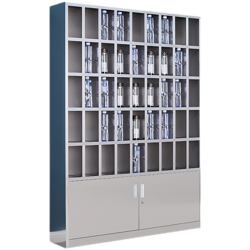 埔盾 304不锈钢水杯柜工厂201员工茶水放置架车间收纳架多格口杯存放柜水杯架 36格水杯柜 304材质