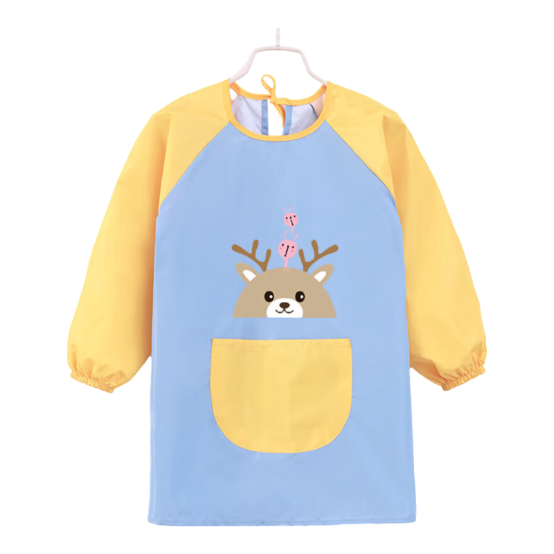 9i9寶寶罩衣防臟畫(huà)畫(huà)衣兒童圍裙吃飯衣長(zhǎng)袖反穿衣幼兒園防濺衣A232