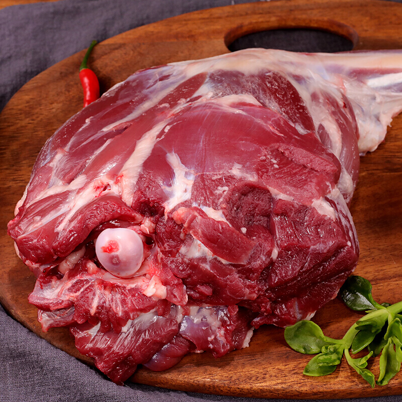 京战 羔羊后腿肉内蒙古新鲜羊后腿肉清炖红烧羊腿肉火锅食材 不带骨