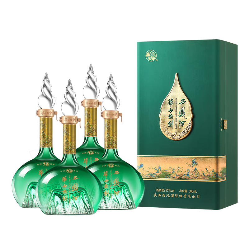 西凤华山论剑千里江山送礼喜宴艺术版凤香节日送礼白酒 52度 500mL 4瓶