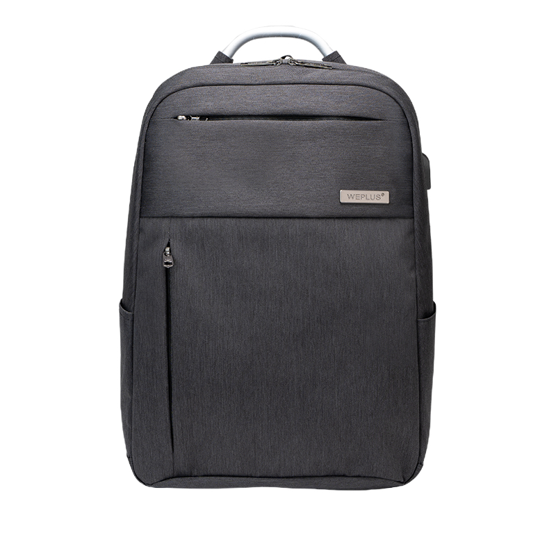 WEPLUS唯加双肩包行李电脑包 学生商务办公旅行防水双肩背包 WP8199 黑灰色