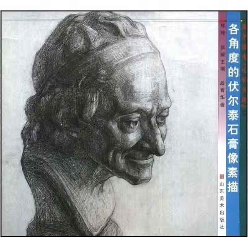 美术高考心有灵犀2 各角度的伏尔泰石膏像素描