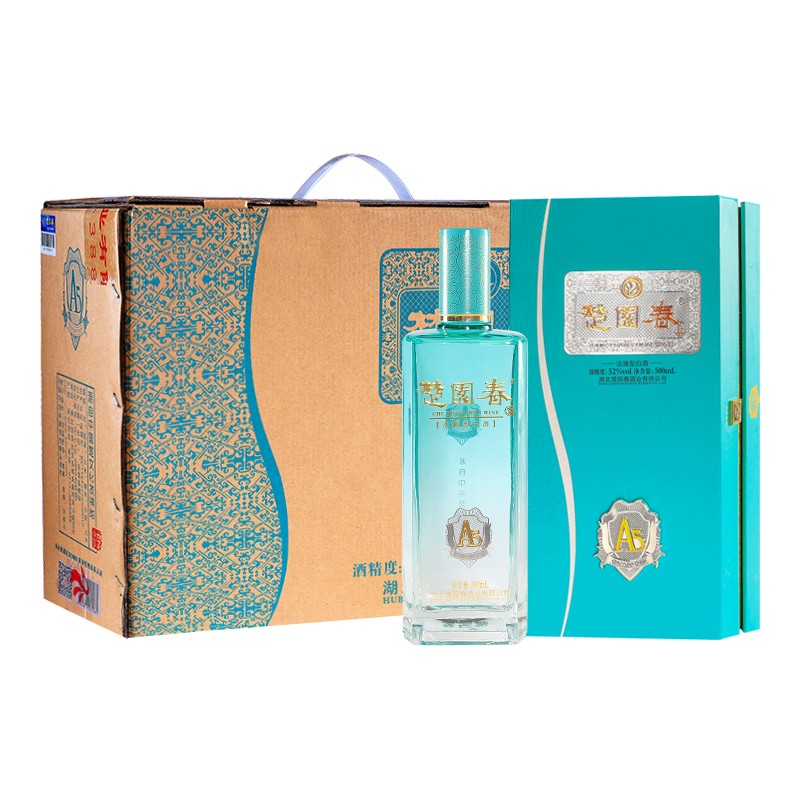楚园春a5淡雅浓香型52度白酒礼盒装湖北特产名酒年货送礼佳品 52%vol