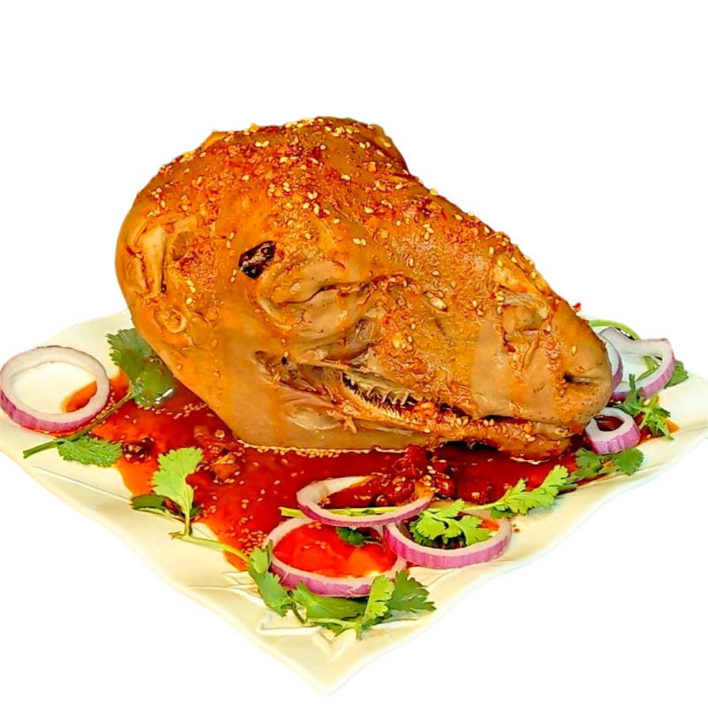 望蓝川即食麻辣羊头五香羊头山羊头老马羊头整只熟食卤羊头送辣椒油