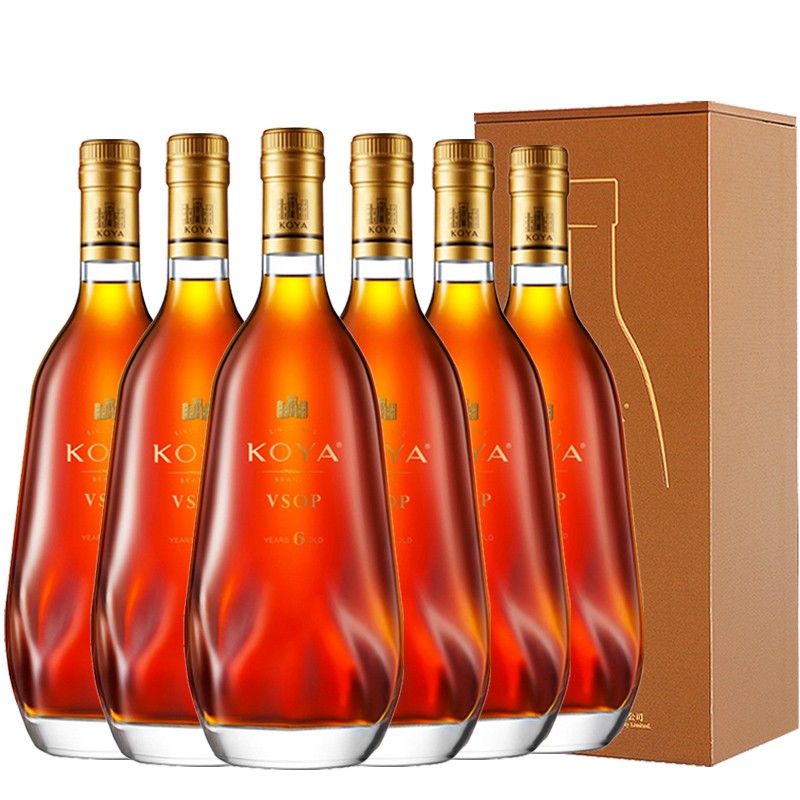 张裕可雅白兰地桶藏6年vsop级700ml礼盒装葡萄蒸馏酒 6瓶