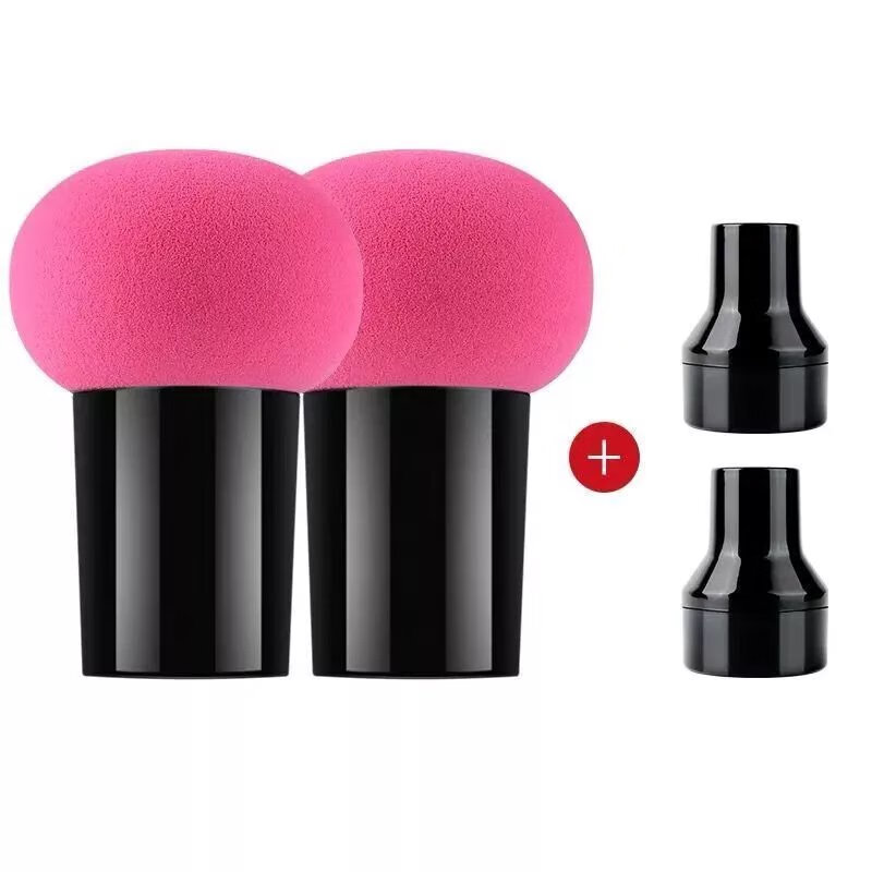 【现发】小蘑菇气垫粉扑软不吃粉美妆蛋葫芦粉扑化妆海绵蛋彩妆蛋化妆蛋古莎 玫红 2个