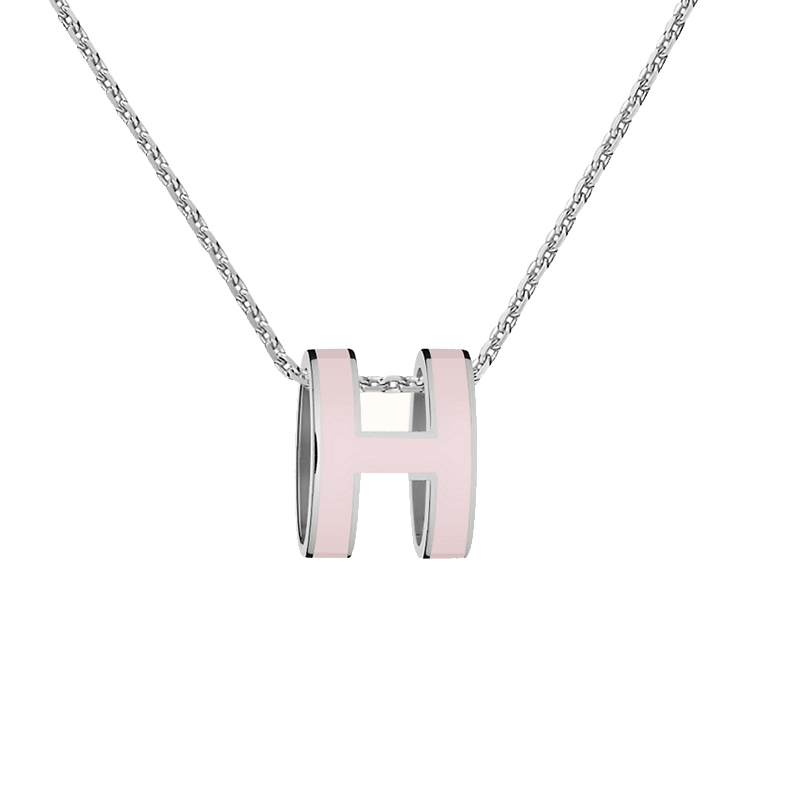 爱马仕(hermes)hermes爱马仕项链女士经典mini h项链h项链珐琅椭圆