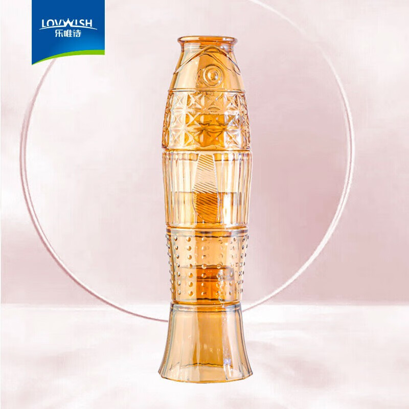 乐唯诗（LOVWISH） 乐唯诗 锦鲤叠叠水杯耐热玻璃杯创意杯子酒杯果汁杯 锦鲤叠叠杯【金色】4件套 京东折扣/优惠券