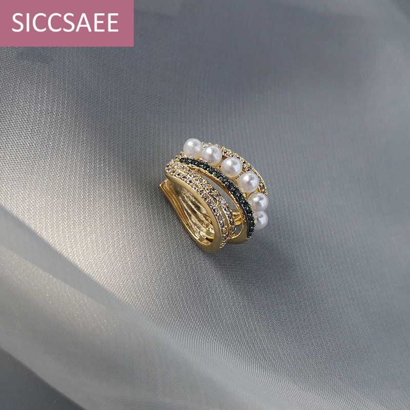 SICCSAEE 耳夾無(wú)耳洞耳骨夾耳掛女珍珠耳飾耳環(huán)2024年 主圖款(耳夾單只)