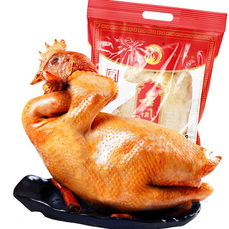 金凤透明袋装800g/只熟食整鸡腊味五香脱骨开袋即食河北石家庄