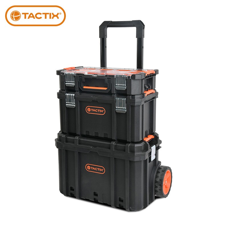 拓为 Tactix 三合一组合拉杆工具箱 车载多功能大号可堆叠零件盒收纳盒 320382